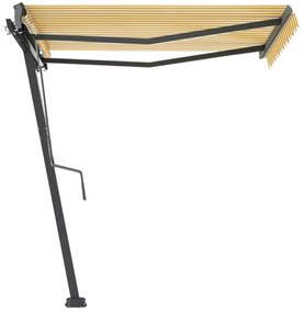Toldo retrátil manual independente 350x250 cm amarelo e branco