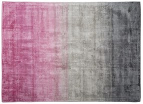 Tapete em viscose cinzenta e rosa 160 x 230 cm ERCIS Beliani