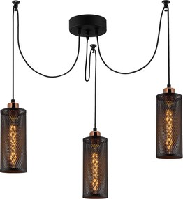 Chandelier Amasra – Preto e Bronze – 100 x 10 cm