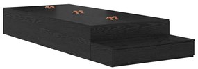 vidaXL Estrado de cama com arrumação com gaveta Carvalho Preto 80 cm