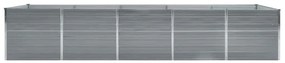 Canteiro elevado de jardim 400x80x77cm aço galvanizado cinzento