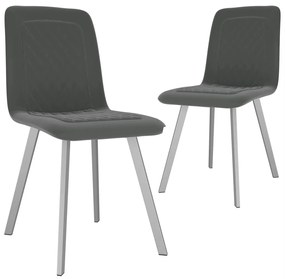 vidaXL Cadeiras de jantar 2 pcs veludo cinzento