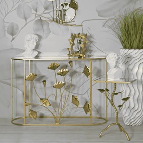 MESA CONSOLA FLOW DOURADA 120X40X80 CM