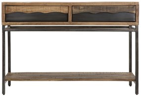 MESA CONSOLA YELLOWSTONE 118X40X80 CM (MADEIRA DE ACÁCIA NILÓTICA) CASTANHO E PRETO