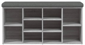 Banco sapateira 102x32x50 cm derivados madeira cinzento sonoma