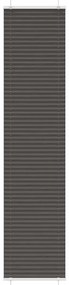 vidaXL Preto Plissada Cega 45x200 cm Largura Tecido 44,4 cm Poliéster
