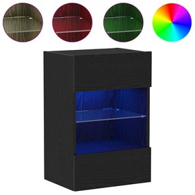 Cabinet de TV LED vidaXL 2 pcs Carvalho Preto 40x30x60,5cm cm Madeira