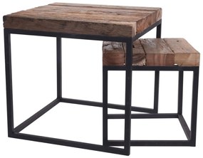 Conjunto de mesas de apoio 2 pcs madeira de teca