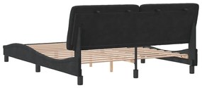 Estrutura de cama sem colchão 160x200 cm veludo preto