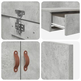 Cama de Armazenamento Cinza Concreto 90x200 cm
