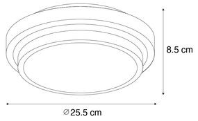 Candeeiro de teto moderno branco 25 cm IP44 - Walden Moderno