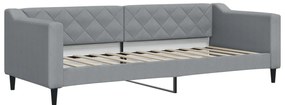 Sofá-cama com colchão 80x200 cm tecido cinzento-claro
