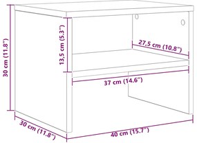 Mesas-de-cabeceira 2 pcs 40x30x30 cm contraplacado branco