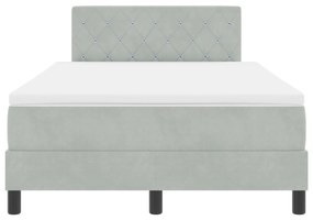 Cama Box Spring com Colchão vidaXL Cinza Claro 120x200 cm Veludo