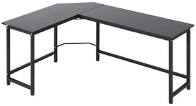 Vinsetto Secretária de Canto Mesa de Computador em Forma de L com Estrutura de Aço 168x120x75cm Preto