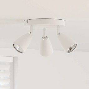 vidaXL Foco de Teto 3 Vias Ajustável Branco GU10