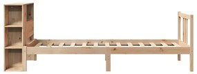 Cama com estante sem colchão 90x190 cm pinho maciço