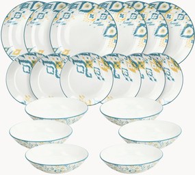 Conjunto de loiça em porcelana Moon, 6 pessoas, conjunto de 18