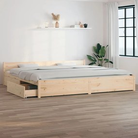 Estrutura de cama c/ gavetas 180x200 cm tamanho Super King