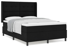 Cama com Estrado e Colchão Preto 160 x 200 cm em Tecido