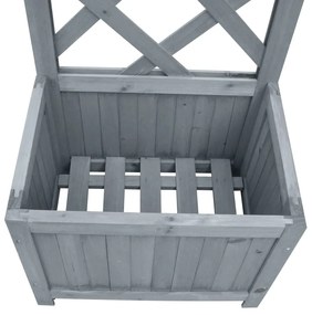 Vaso com treliça 40x30x135 cm madeira de abeto maciça