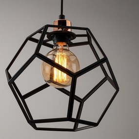 Candeeiro de Teto Degirmen – Preto e Bronze – 50 cm de Diâmetro
