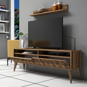 Conjunto de Mobiliário de Sala Line – Nogal – Móvel TV 150x50x30 cm, P