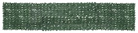 Tela de varanda com folhas verde-escuras 500x100 cm