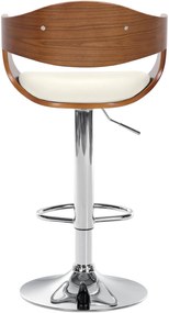 Banco de bar Kingston em couro sintético 50 x 88-102 x 48 cm Nogueira + Branco