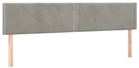 Cama box spring colchão LED 120x190 cm couro artif. cinza-claro
