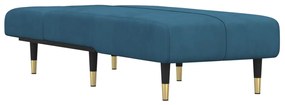 Chaise longue veludo azul