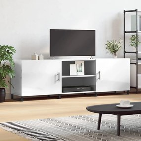 Móvel de TV 150x30x50 cm derivados de madeira branco brilhante