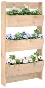 Floreira de parede com 3 caixas 60x18,5x110 cm pinho maciço