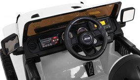 Carro elétrico para Crianças 12V 4x4 Jeep Wrangler Rubicon Rodas de EVA, Assento de couro Branco