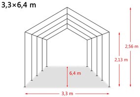 Tenda para gado removível PVC 550 g/m² 3,3x6,4 m verde-escuro