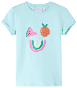 T-shirt de criança ciano-claro 116