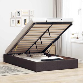 vidaXL Estrutura de cama otomana sem colchão 120x190cm castanho escuro