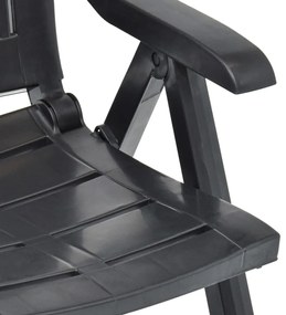 Cadeiras de jardim reclináveis 2 pcs plástico antracite