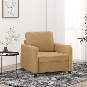 Poltrona 60 cm veludo castanho