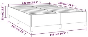 Estrutura de cama 140x190 cm tecido cinzento-escuro