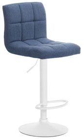 Banco de bar Calma em tecido com estrutura branca 94-114 x 46 x 47 cm Azul