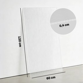 Conjunto 10 placas alveolares de policarbonato de 4 mm, resistentes aos raios UV, painel alveolar duplo para estufas, 120 x 60 cm, transparentes