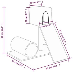 Árvore Arranhador para Gatos de 59 cm em Sisal - Creme