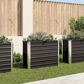 Canteiro elevado jardim aço galvanizado 100x40x77 cm antracite