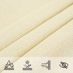 Para-sol estilo vela 160 g/m² 5x7 m PEAD creme