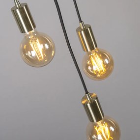 Candeeiro de suspensão Art Déco dourado - Facil 3 Design,Moderno