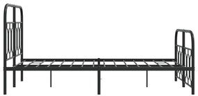 Estrutura de cama com cabeceira e pés 120x190 cm metal preto
