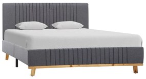 vidaXL Estrutura de cama 140x200 cm tecido cinzento-claro