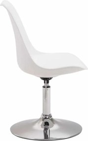 Conjunto de 4 cadeiras de sala de jantar Maverick em plástico com estrutura cromada 76-81 x 48 x 57 cm Branco