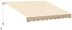 Outsunny Toldo Manual Retrátil com Manivela 295x245 cm Toldo Enrolável Alumínio com Proteção Solar para Janela Portas Balcão Bege | Aosom Portugal
